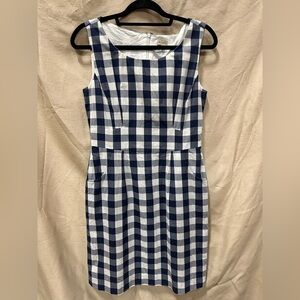 Daniel Cremieux Blue and White Sheath Midi Dress